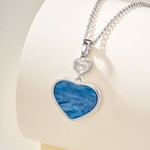 Chopard Heart Necklace with Blue Heart Inlay
